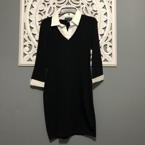 Ralph Lauren Black&White Collards Dress